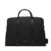 Torby na laptopy - Torba na laptopa Calvin Klein Embossed Woven Commuter LV04D3207G Czarny - miniaturka - grafika 1