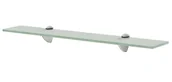 Półki łazienkowe - Mleczna podwieszana półka szklana 60x10 S6-C76 - miniaturka - grafika 1