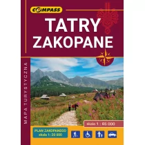 Wydawnictwo Compass Kieszonkowa mapa laminowana Tatry, Zakopane 1:65000, 1:20000, wydanie VIII praca zbiorowa - Atlasy i mapy - miniaturka - grafika 1