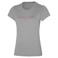 Koszulki i topy damskie - Mizuno Damska koszulka z logo RB trening, szary, M - miniaturka - grafika 1