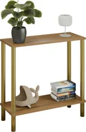 Konsole i sekretarzyki - Konsola minimalistyczna na złotym stelażu dąb lancelot W5-Z76 - miniaturka - grafika 1
