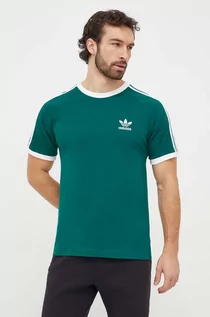 Koszulki męskie - adidas Originals t-shirt bawełniany 3-Stripes Tee męski kolor zielony z aplikacją IM9387 - grafika 1