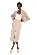 Spódnice - TRENDYOL Women's damska mini spódnica ołówkowa tkanina spódnica spódnica spódniczka Skirt, mink Color, 36, Mink Color, 36 - miniaturka - grafika 1