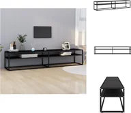 Szafki RTV - vidaXL Szafka pod TV czarna 200x40x40,5 cm szkło hartowane - Meble TV - miniaturka - grafika 1