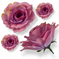 Sztuczne kwiaty - Różowa róża sztuczny kwiat róży Główka wyrobowa do stroika bukiety 12 sztuk - miniaturka - grafika 1