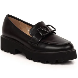 Półbuty damskie na obcasie i platformie czarne Vinceza 16380 - Półbuty damskie - miniaturka - grafika 1