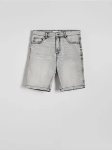 Reserved - Jeansowe szorty regular fit - jasnoszary - Spodenki męskie - miniaturka - grafika 1