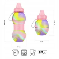 Shakery i bidony sportowe - NC4102 BIDON SILIKONOWY SKŁADANY 700ML RÓŻOWY NILS POSTURAL - miniaturka - grafika 1