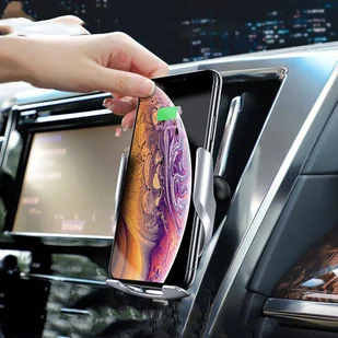 HOCO S14 CAR MOUNT WIRELESS CHARGER SILVER - Ładowarki do telefonów - miniaturka - grafika 7