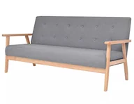 Sofy i kanapy - Jasnoszara sofa z pikowanym oparciem Laro 3X - miniaturka - grafika 1