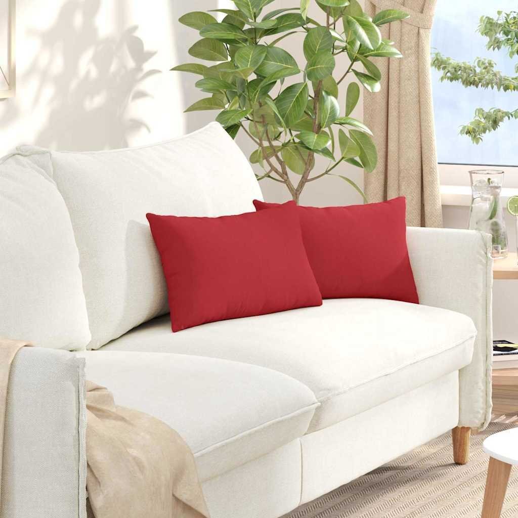 vidaXL vidaXL Poduszki na sofę 2 pcs Czerwony 50 x 30 cm tkanina