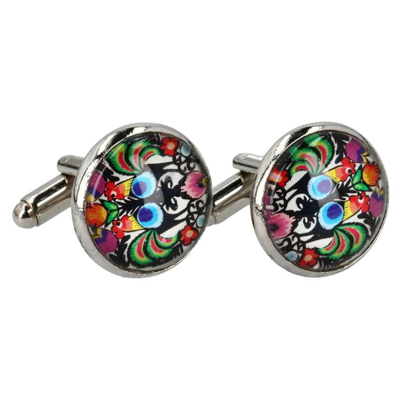 Spinki do mankietów - koguty łowickie