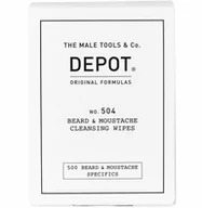 Kosmetyki i akcesoria do pielęgnacji brody - Depot 504, Chusteczki Do Oczyszczania Brody I Wąsów, 12 Szt. - miniaturka - grafika 1
