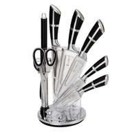 Noże kuchenne - ZESTAW 9 ELEM. NOŻY KUCHENNYCH W STOJAKU Z OSTRZAŁKĄ I NOŻYCAMI E-6262 - miniaturka - grafika 1