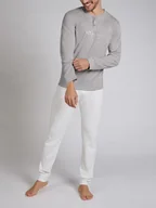 Piżamy męskie - COTONELLA Piżama w kolorze szaro-białym - miniaturka - grafika 1