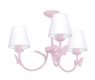 Milagro Lampa wisząca dziecięca MOTYLEK 3xE14/60W różowa - Lampy sufitowe - miniaturka - grafika 1