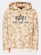Bluzy męskie - Alpha Industries Bluza Basic 178312C Beżowy Regular Fit - miniaturka - grafika 1
