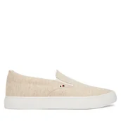 Trampki męskie - Tenisówki Tommy Hilfiger Harlem Core Ii Slip On Chambray FM0FM05819 Beżowy - miniaturka - grafika 1