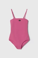 Stroje kąpielowe dla dziewczynek - Calvin Klein Jeans jednoczęściowy strój kąpielowy dziecięcy kolor różowy - miniaturka - grafika 1