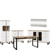 Meble kuchenne - Zestaw Mebli do Jadalni 7 Cross MebloCross Dąb Artisan / Biały Mat - miniaturka - grafika 1