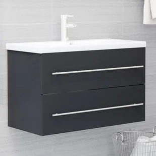 VidaXL Lumarko Szafka pod umywalkę, szara, 80x38,5x48 cm, płyta wiórowa 804703 VidaXL - Meble łazienkowe - miniaturka - grafika 1