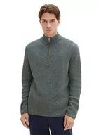Swetry męskie - TOM TAILOR sweter męski, 32741 - Green Blue Mouline, XL - miniaturka - grafika 1