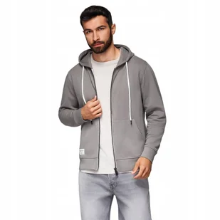 Męska bluza dresowa BASIC rozpinana z kapturem - szara V8 OM-SSBZ-0178 XXL - Bluzy męskie - miniaturka - grafika 1