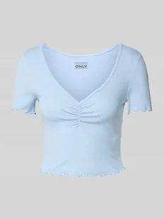 Top krótki o kroju regular fit z mieszanki bawełny i elastanu model ‘BETTY’ - Koszulki i topy damskie - miniaturka - grafika 1