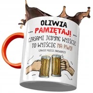 Kubki - Kubek Pomarańczowy Dla Oliwii Koleżanki Żony z Nadrukiem ze Zdjęciem+ Opakowanie na prezent (wzór 01) - miniaturka - grafika 1