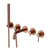 Baterie wannowe i prysznicowe - Omnires Y Bateria wannowa 5-otworowa podtynkowa miedź szczotkowana Y1237/1SCPB - miniaturka - grafika 1