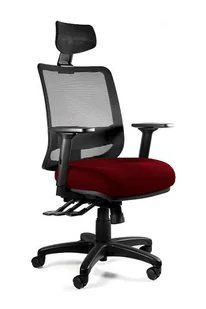 Fotel biurowy, krzesło biurowe Fotel ergonomiczny do biura, Saga Plus, deepred - Fotele i krzesła biurowe - miniaturka - grafika 1