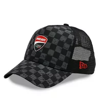 Czapki męskie - Czapka z daszkiem New Era Aop Check Trucker Ducati 60435569 Czarny - miniaturka - grafika 1