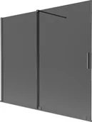 Parawany nawannowe - Mexen Velar parawan nawannowy 2-skrzydłowy rozsuwany 180 x 150 cm, grafit, gun gray szczotkowany - 896-180-000-41-66 - miniaturka - grafika 1