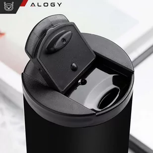 Termos kubek termiczny butelka bidon 400ml do kawy herbaty yerba mate Alogy Stalowy Czarny - Części i akcesoria do laptopów - miniaturka - grafika 4