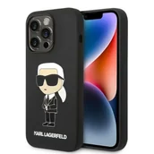 Etui i futerały do telefonów - Karl Lagerfeld KLHMP14LSNIKBCK iPhone 14 Pro 6,1" hardcase czarny/black Silicone Ikonik Magsafe - miniaturka - grafika 1