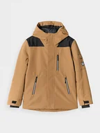 Kurtki i kamizelki sportowe męskie - 4F Kurtka snowboardowa membrana 8000 chłopięca - brązowa 164 (13-14 lat) - miniaturka - grafika 1