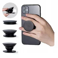 Uchwyty samochodowe do telefonów - Uchwyt do telefonu Popsocket na palce / stojak czarny - miniaturka - grafika 1