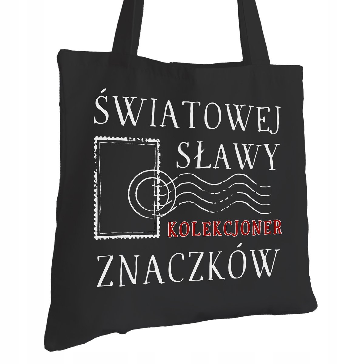 Torba Bawełniana dla Filatelisty Czarna Prezent ekologiczna Trwały Nadruk