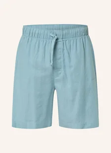 Calvin Klein Szorty Od Piżamy Z Lnem blau - Spodenki damskie - miniaturka - grafika 1