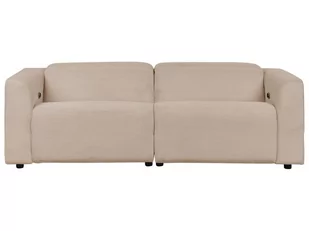 Sofa z elektryczną funkcją relaksu z ładowarką sztruksowa piaskowa ULVEN - Sofy i kanapy - miniaturka - grafika 6