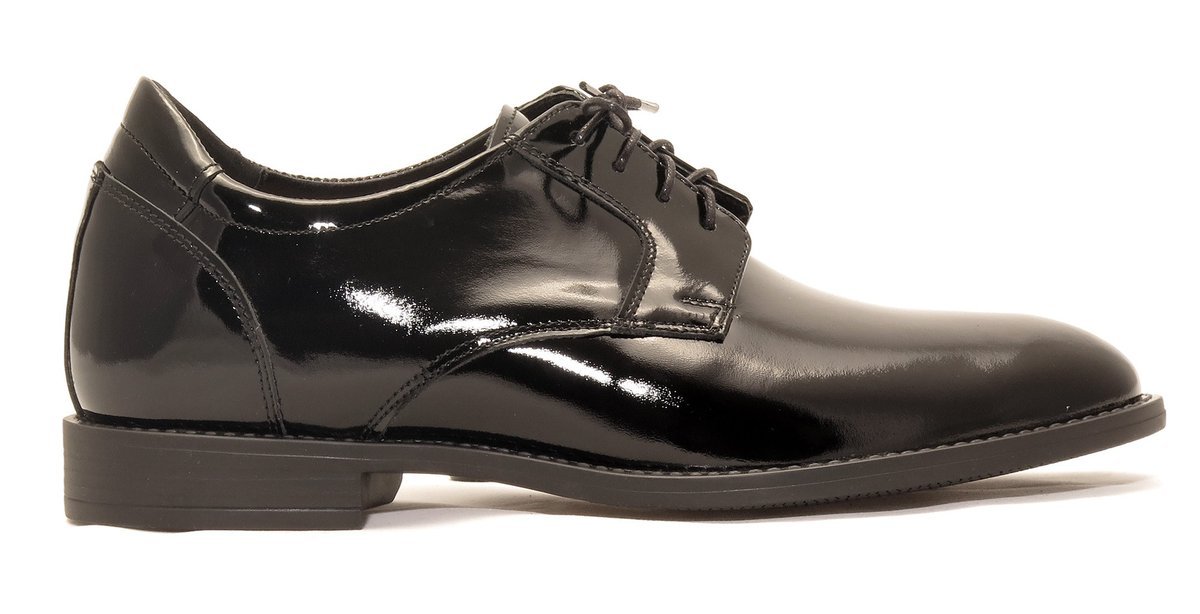 Czarne podwyższające lakierki męskie +6cm T229 r. 40