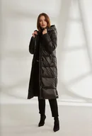 Płaszcze damskie - Płaszcz damski pikowany czarny rozmiar 44 - miniaturka - grafika 1