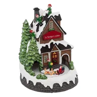 Ozdoby bożonarodzeniowe - Ruchoma dekoracja świąteczna, fabryka prezentów, 20 x 25,5 cm - miniaturka - grafika 1