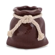 Świeczniki - Świecznik ceramiczny Mini-Sakwa w kolorze brązowym - miniaturka - grafika 1