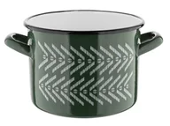 Garnki - Garnek emaliowany na indukcję Emalia Polska Pleszew Boho 20 cm 4,7 l zielony - miniaturka - grafika 1