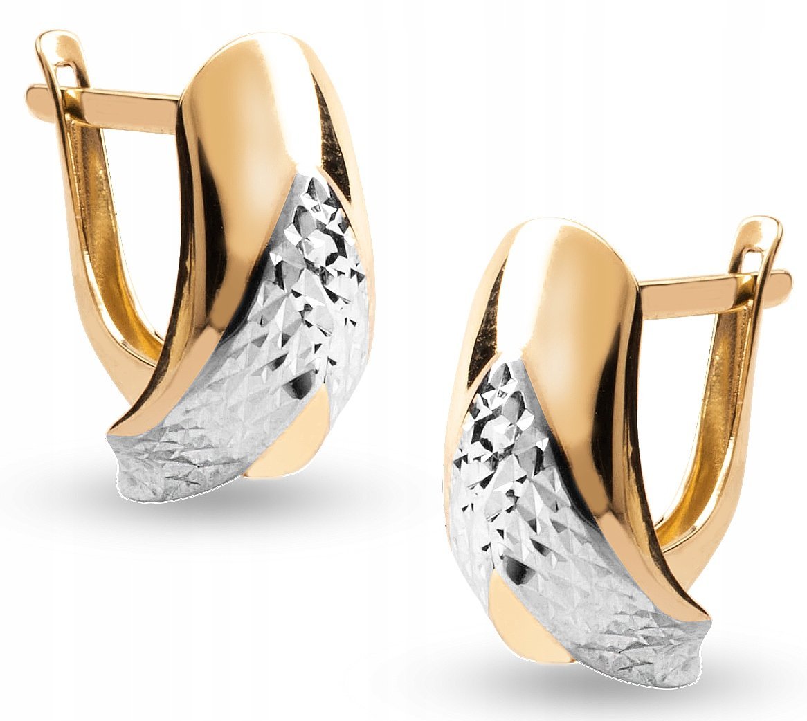 ZŁOTE KOLCZYKI DIAMENTOWANE ANGIELSKIE 333