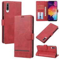 Etui i futerały do telefonów - Dla Samsung Galaxy A50 Classic Wallet Flip Skórzane etui na telefon Czerwony - miniaturka - grafika 1