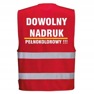Kamizelka odblaskowa czerwona 200szt PORTWEST - z dowolnym nadrukiem - Odzież robocza - miniaturka - grafika 1
