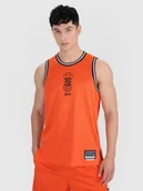 Koszulki sportowe męskie - 4F Tank top do koszykówki oversize szybkoschnący męski - pomarańczowy L - miniaturka - grafika 1