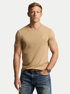 Koszulki męskie - Polo Ralph Lauren T-Shirt 710671438329 Beżowy Custom Slim Fit - miniaturka - grafika 1